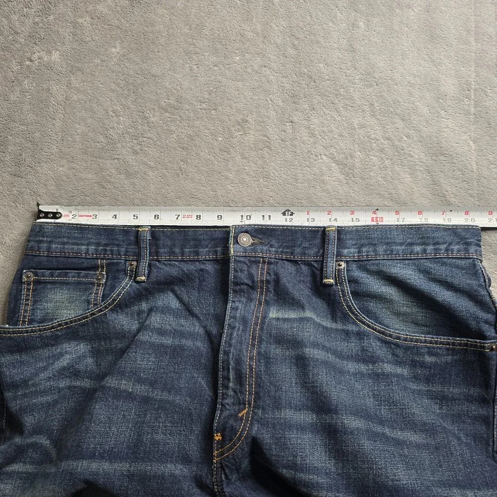 Levis 569 Denim Shorts Mens 40 Dark Blue Whiskers 12